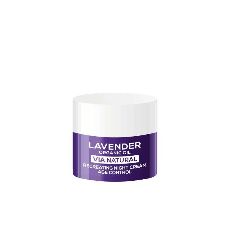 Crema de noche regeneradora Age Control con lavanda orgánica 50 ml- Vía Natural Lavanda