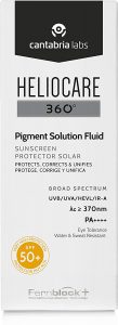 Heliocare 360° Pigment Solution Fluid Spf 50+, Crema Solar Facial, Ultraligero, Previene y Corrige Manchas, Unifica el Tono de la Piel, Sin Color, 50 Mililitros