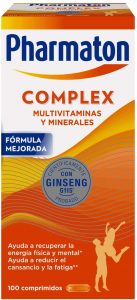 Pharmaton Complex - Multivitamínico con Ginseng - 100 Comprimidos Compactos - Energía Física y Menta