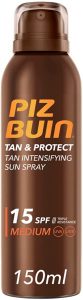 Piz Buin, Tan & Protect Protector Solar en Spray, Acelerador del Bronceado SPF 15, 150 ml